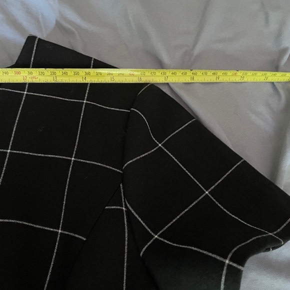 Ann Taylor Black Windowpane Dress with v-neck & cap sleeves - Picture 8 of 13